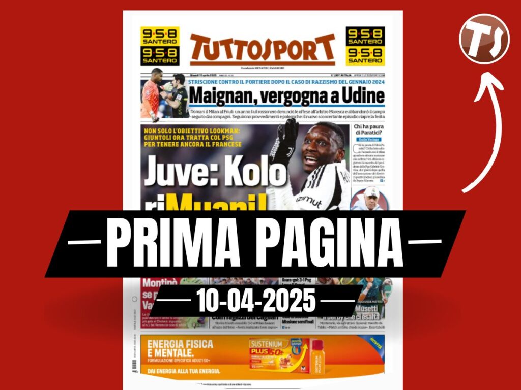 Prima pagina Tuttosport: Maignan, vergogna a Udine