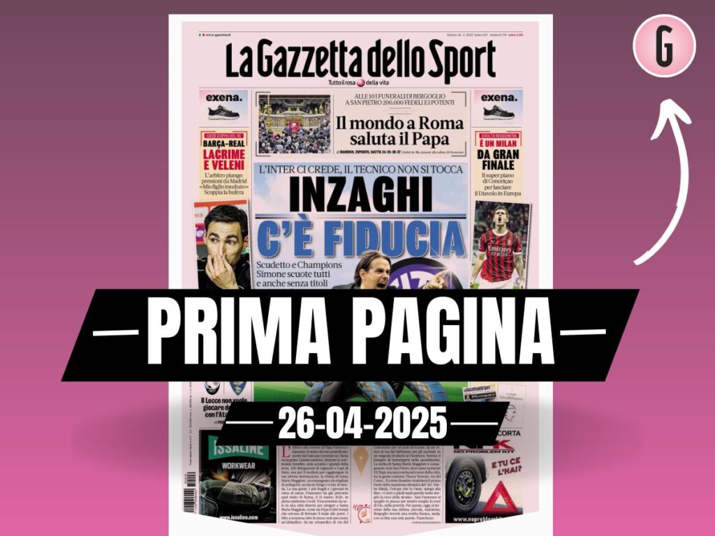 Prima pagina Gazzetta dello Sport: "È un Milan da gran finale"
