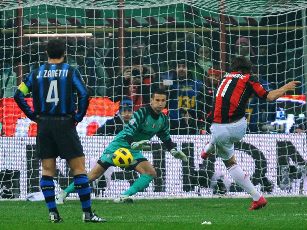 gol Zlatan Ibrahimovic AC Milan derby Inter-Milan 0-1 Serie A 2010-2011
