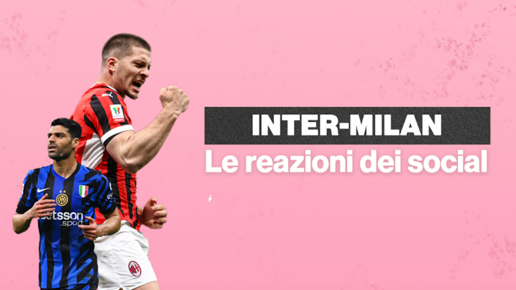 Coppa Italia derby Inter Milan reazioni social