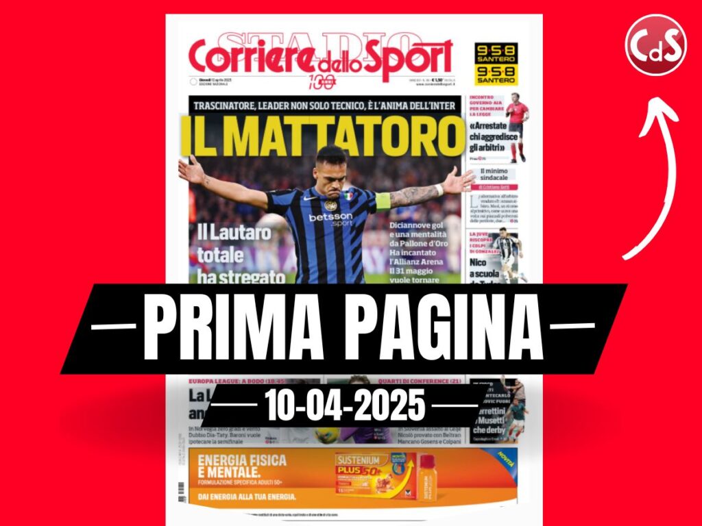 Prima pagina Corriere dello Sport: tanta Italia nel calcio europeo