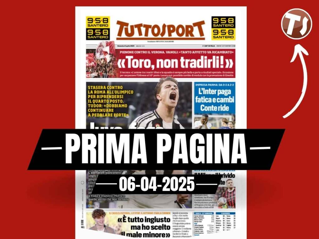 Prima pagina Tuttosport: Milan e il brivido delle rimonte