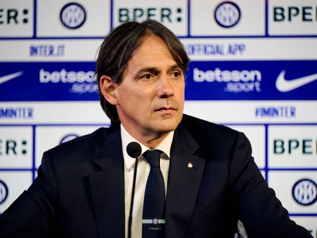 Simone Inzaghi Inter conferenza stampa