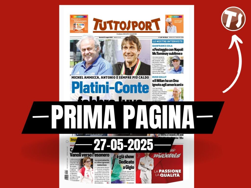 Prima pagina Tuttosport: "Gullit: 'Il Milan ha un DNA ignoto agli americani'"