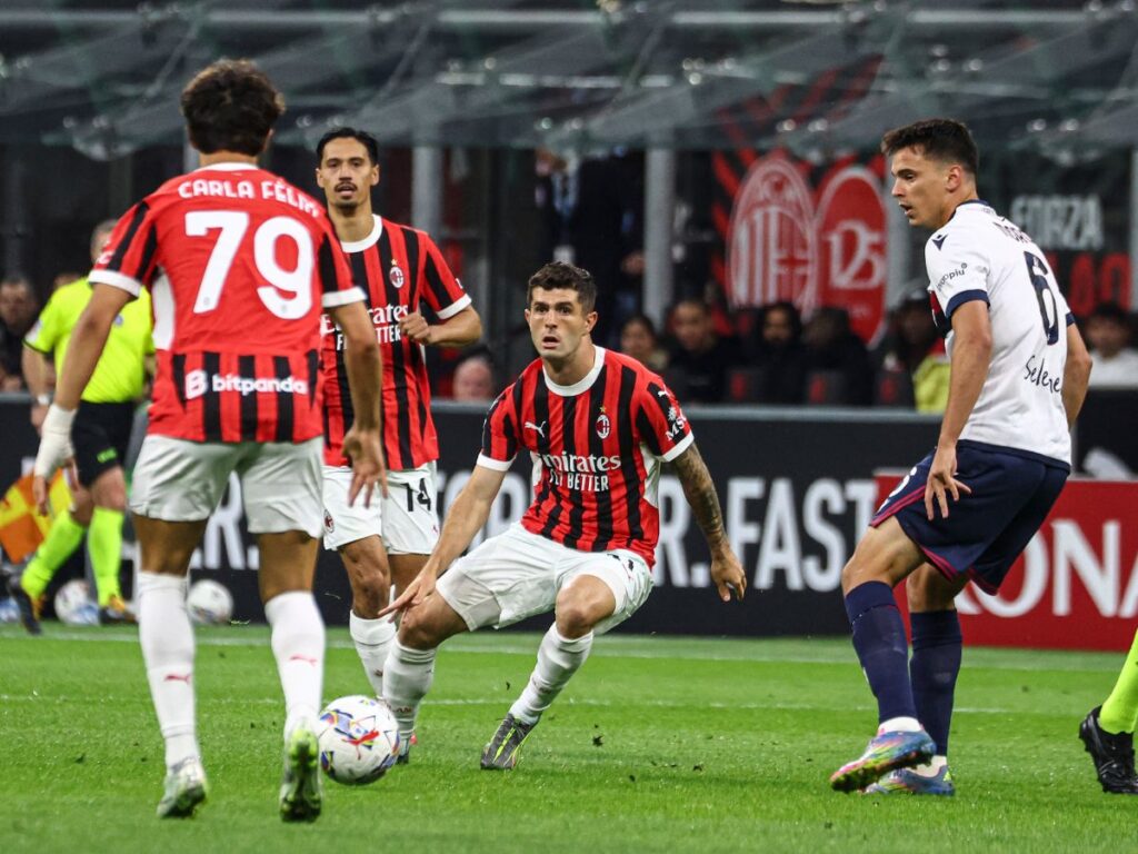 Christian Pulisic AC Milan Milan-Bologna 3-1 Serie A 2024-2025