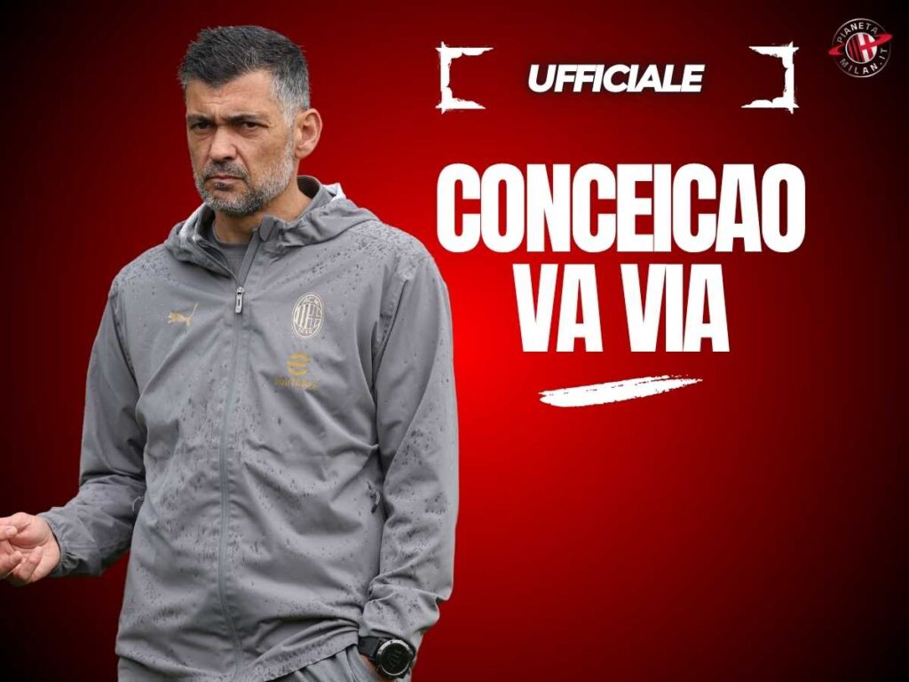 Milan, Conceicao non è più l'allenatore: il comunicato ufficiale