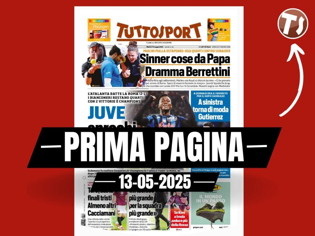 Prima pagina Tuttosport: "Juventus, sprechi anche questa?"