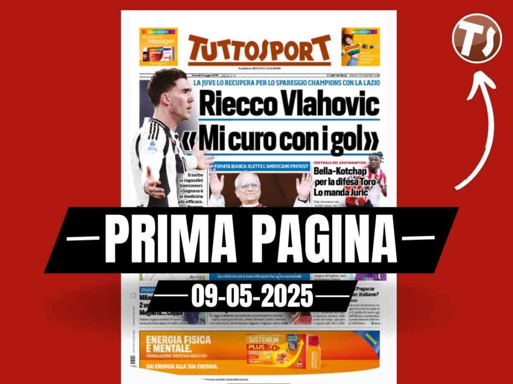 Prima pagina Tuttosport: Milan-Bologna, due volte in cinque giorni