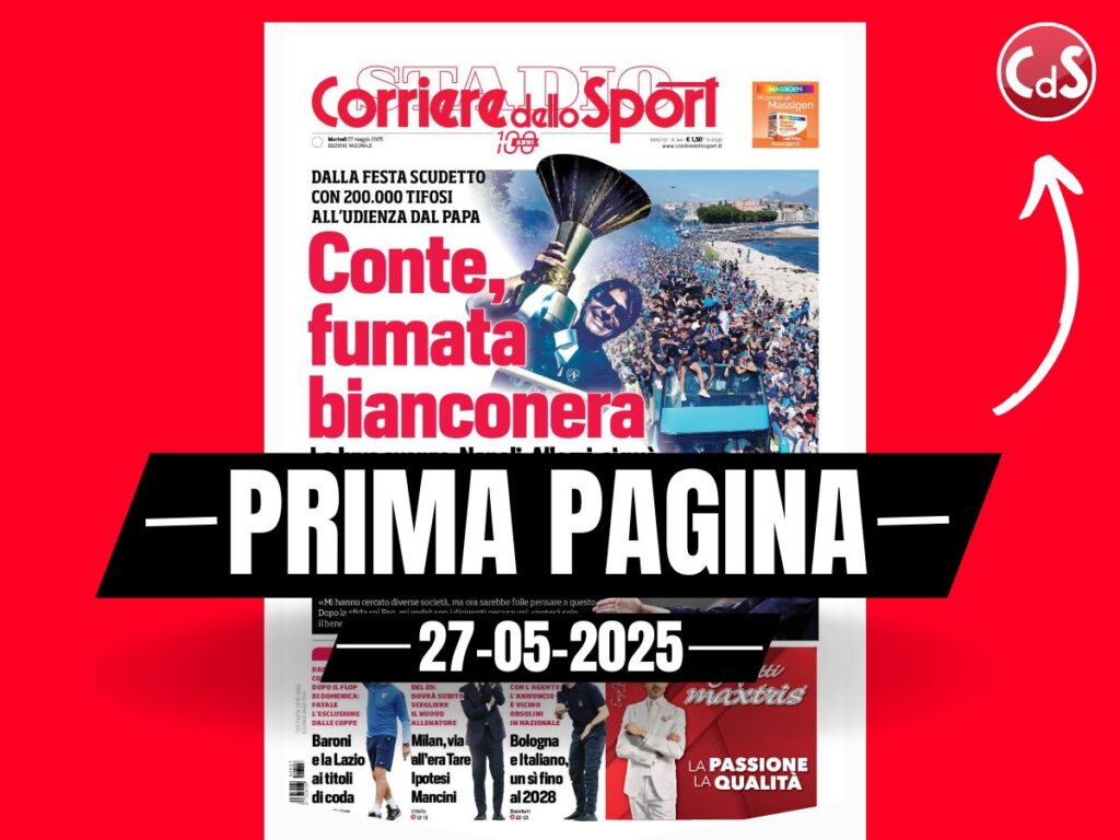 Prima pagina Corriere dello Sport: "Milan, via all'era Tare. Ipotesi Mancini"