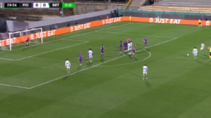 Conference League, Antony segna ancora contro la Fiorentina | VIDEO (screen Gazzetta.it)