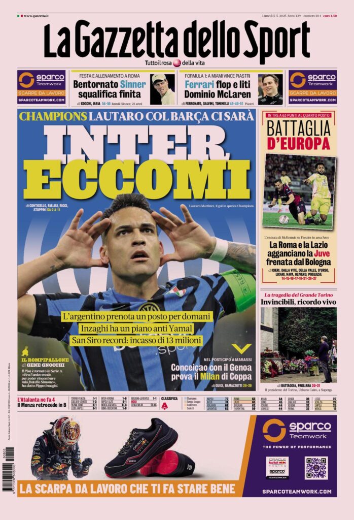 Prima pagina Gazzetta 05-05-2025_11zon