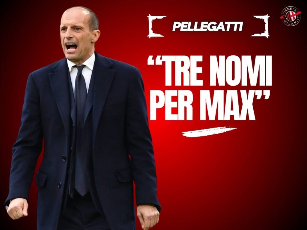 Calciomercato Milan, Pellegatti: "Il sogno di Allegri a centrocampo. Tre nomi"