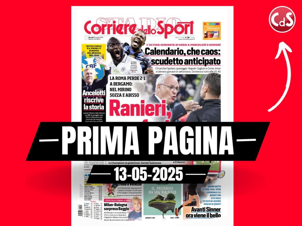Prima pagina Corriere dello Sport: "Milan-Bologna, sorpresa Baggio"