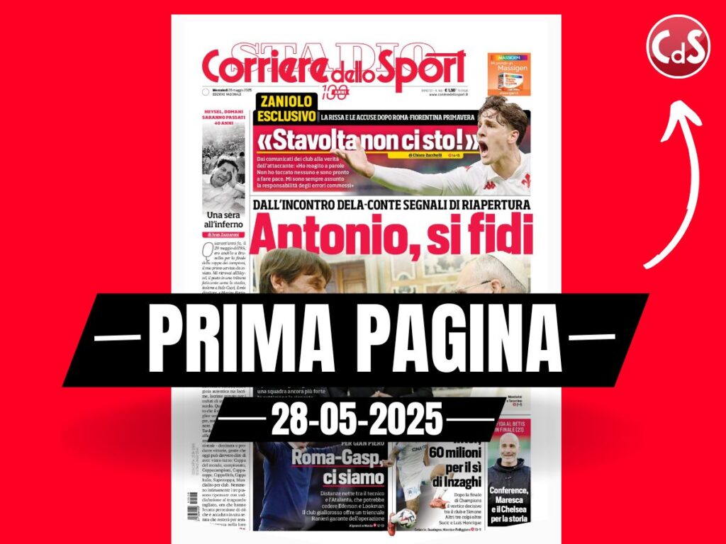 Prima pagina Corriere dello Sport: "Napoli-Conte, segnali di riapertura"