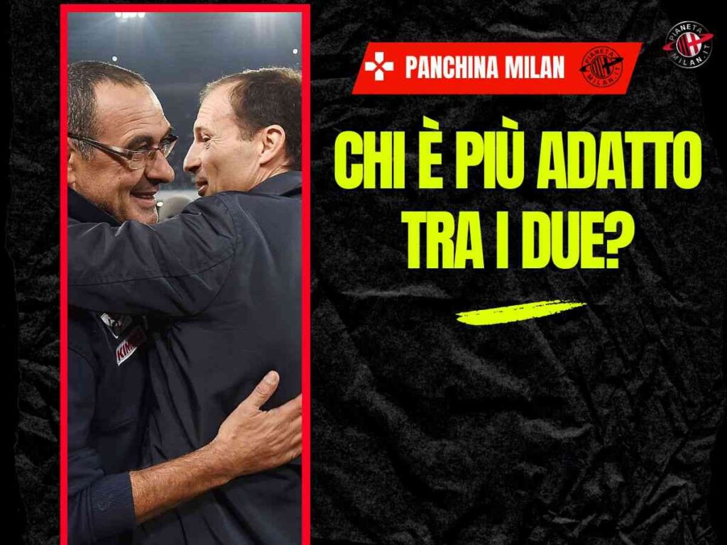 Panchina Milan, serve una linea guida: Allegri e Sarri due tecnici opposti