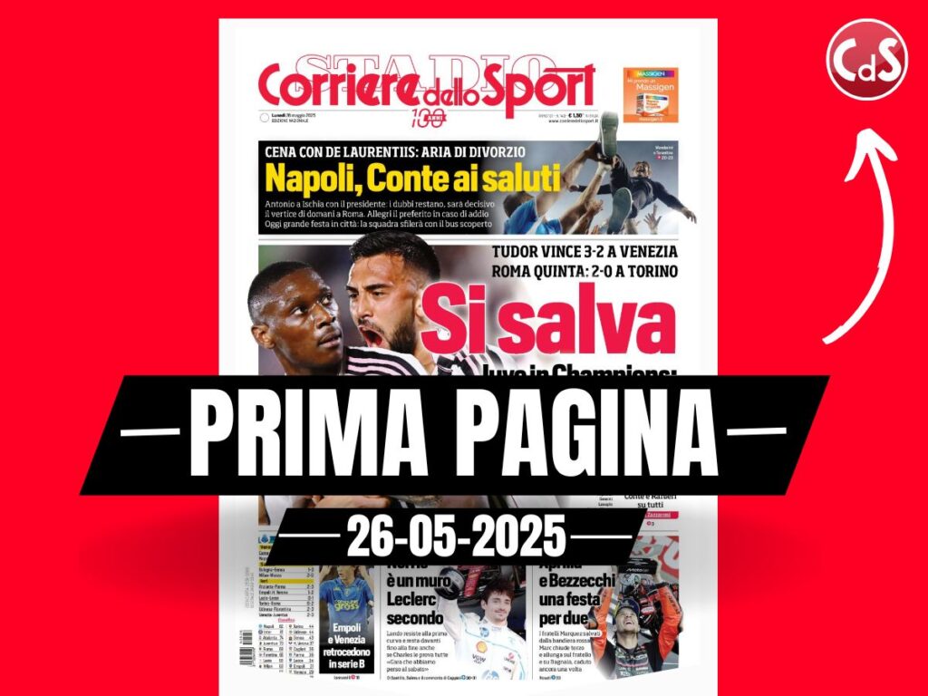 Prima pagina Corriere dello Sport: "Juve in Champions: rigore da 60 milioni"