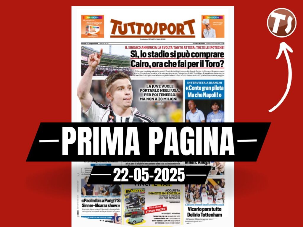Prima pagina Tuttosport - Milan: Allegri, Italiano o Motta