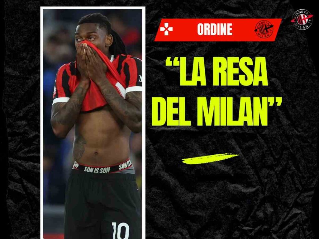 Milan, Ordine: "La resa. Manca l'impianto di gioco. Leao ..."