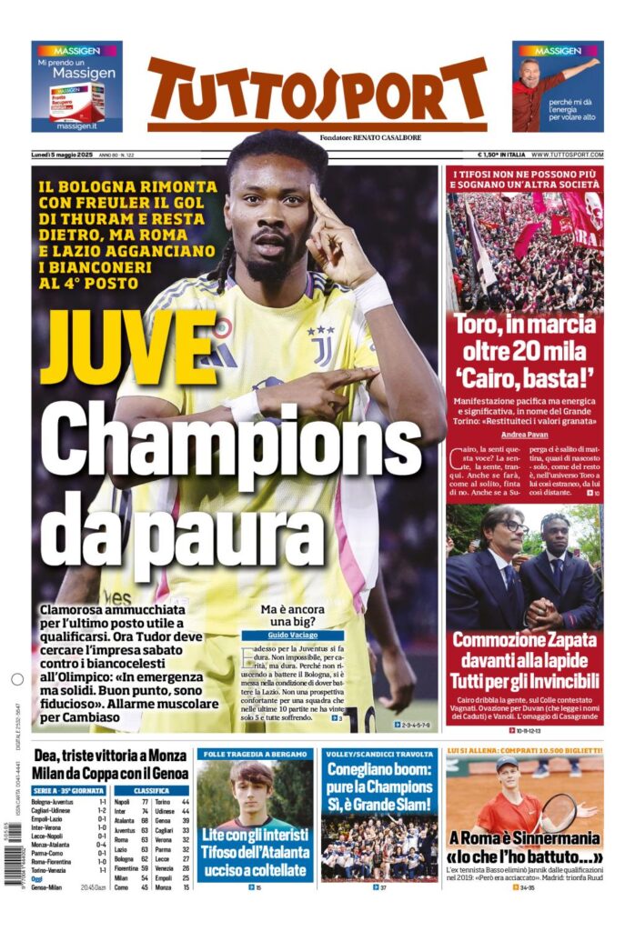 Prima Pagina Tuttosport 5 maggio