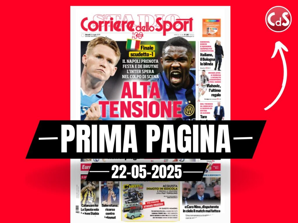 Prima pagina Corriere dello Sport: Tare trasforma il Milan. E Italiano ...