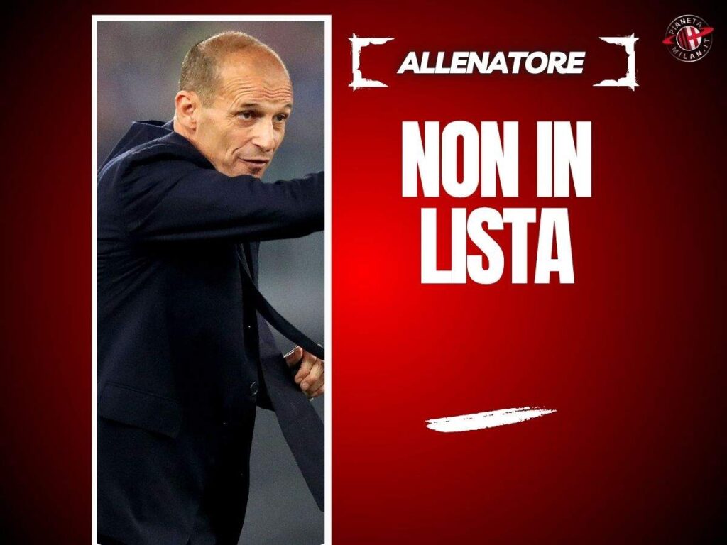 Allenatore Milan, Allegri non è nella lista della Roma: le ultime