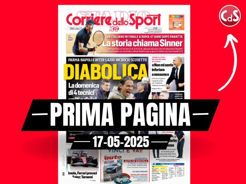 Prima pagina Corriere dello Sport: Roma aspetta il Milan. Ranieri la voglia matta