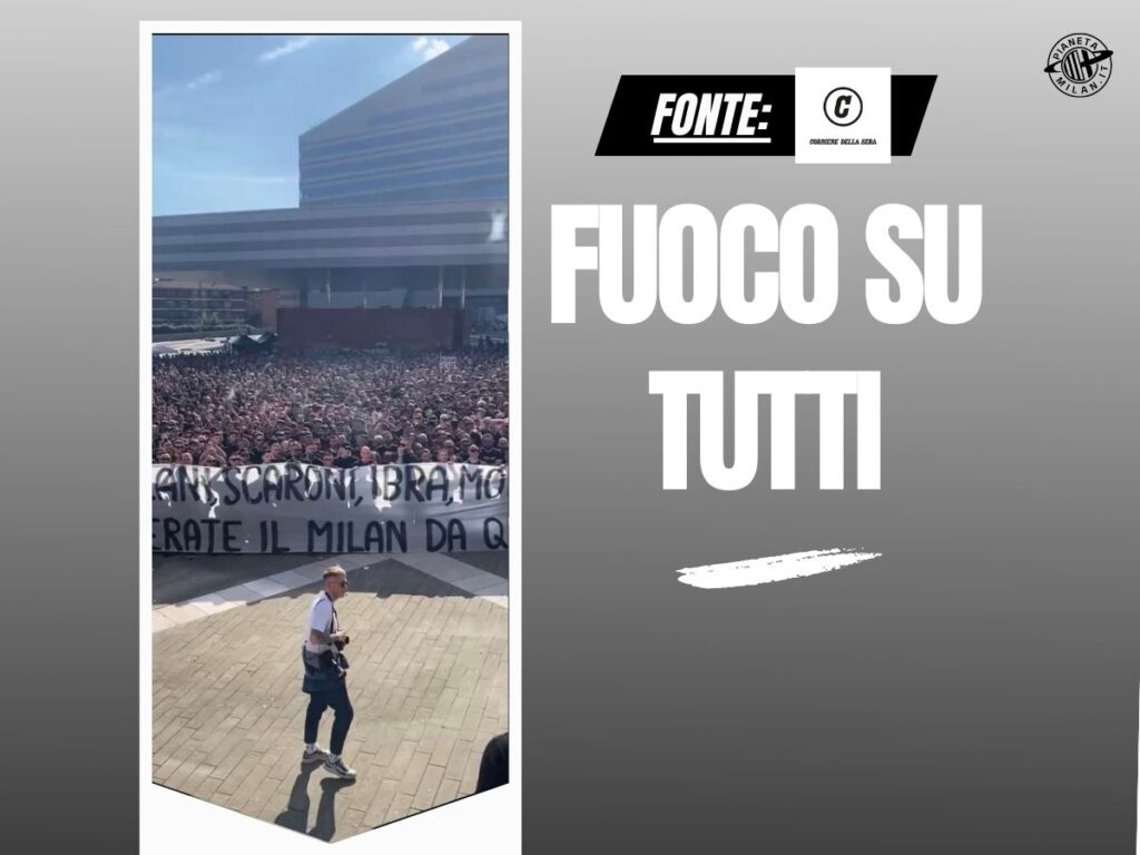 Milan, feroce contestazione dei tifosi: giornata nera in sede e allo stadio