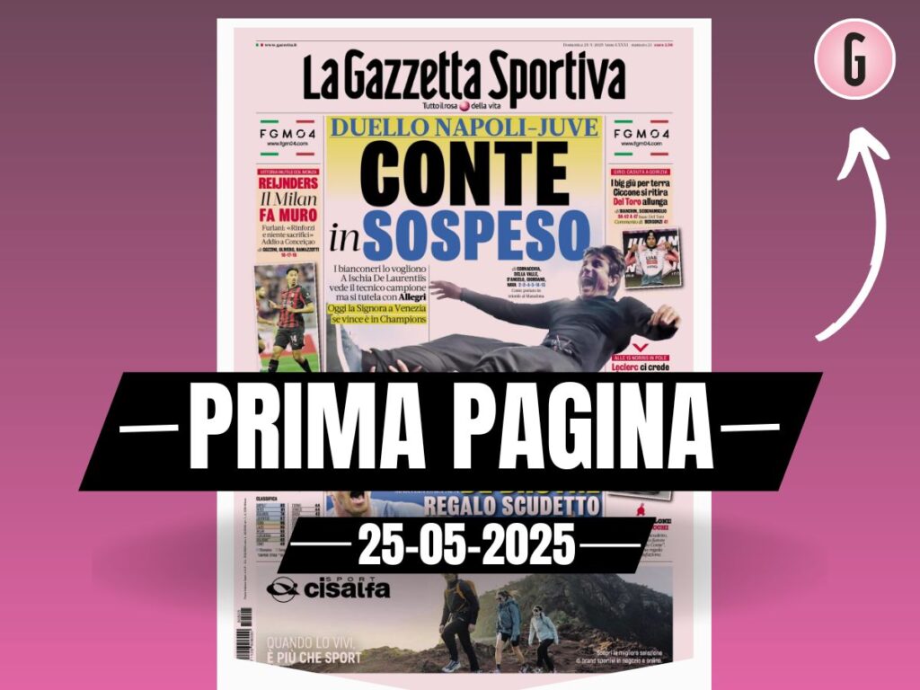 Prima pagina Gazzetta dello Sport: "Reijnders, il Milan fa muro"