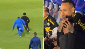 Neymar, uno steward e un ragazzino: il curioso avvenimento | VIDEO (screen Gazzetta.it)