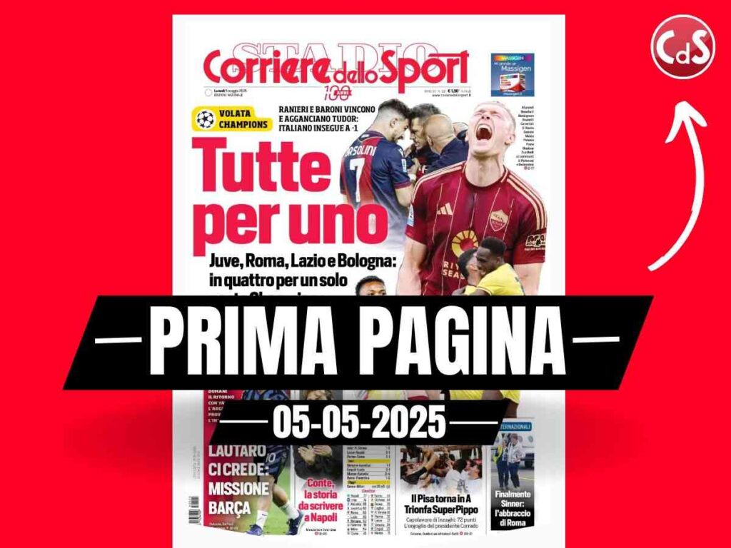 Prima Pagina Corriere dello Sport 5 maggio