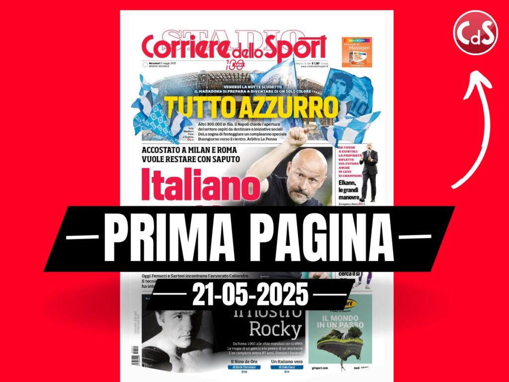 Prima pagina Corriere dello Sport: "Italiano si sfila: ha scelto il Bologna"