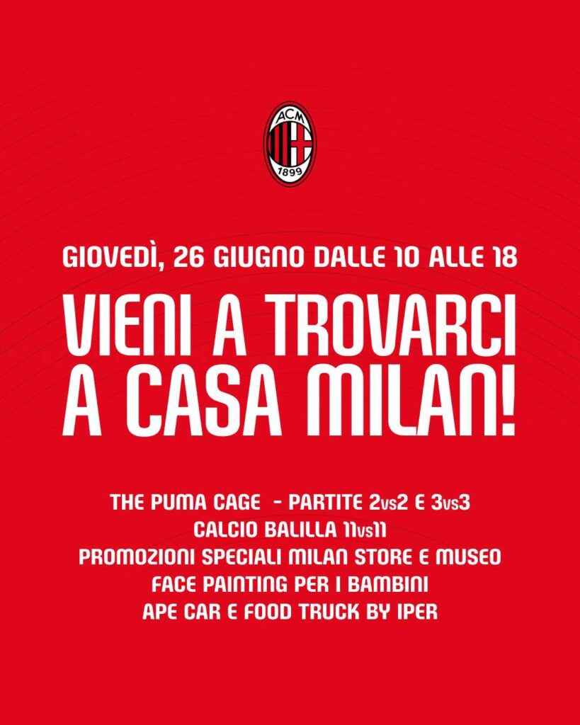 Casa Milan: giornata speciale per i tifosi. Ecco quando e le info