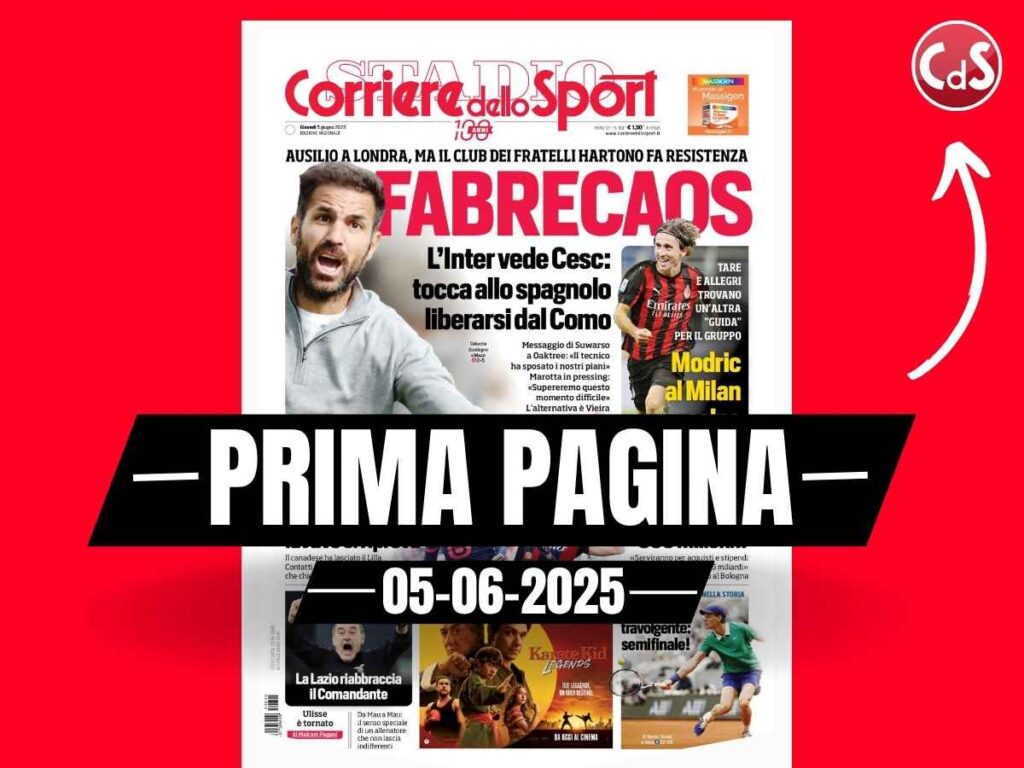 Prima pagina Corriere dello Sport: "Modric al Milan, colpo diabolico"