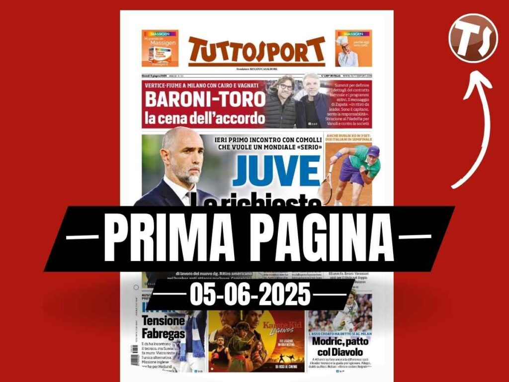 Prima pagina Tuttosport: "Modric, patto con il Diavolo"