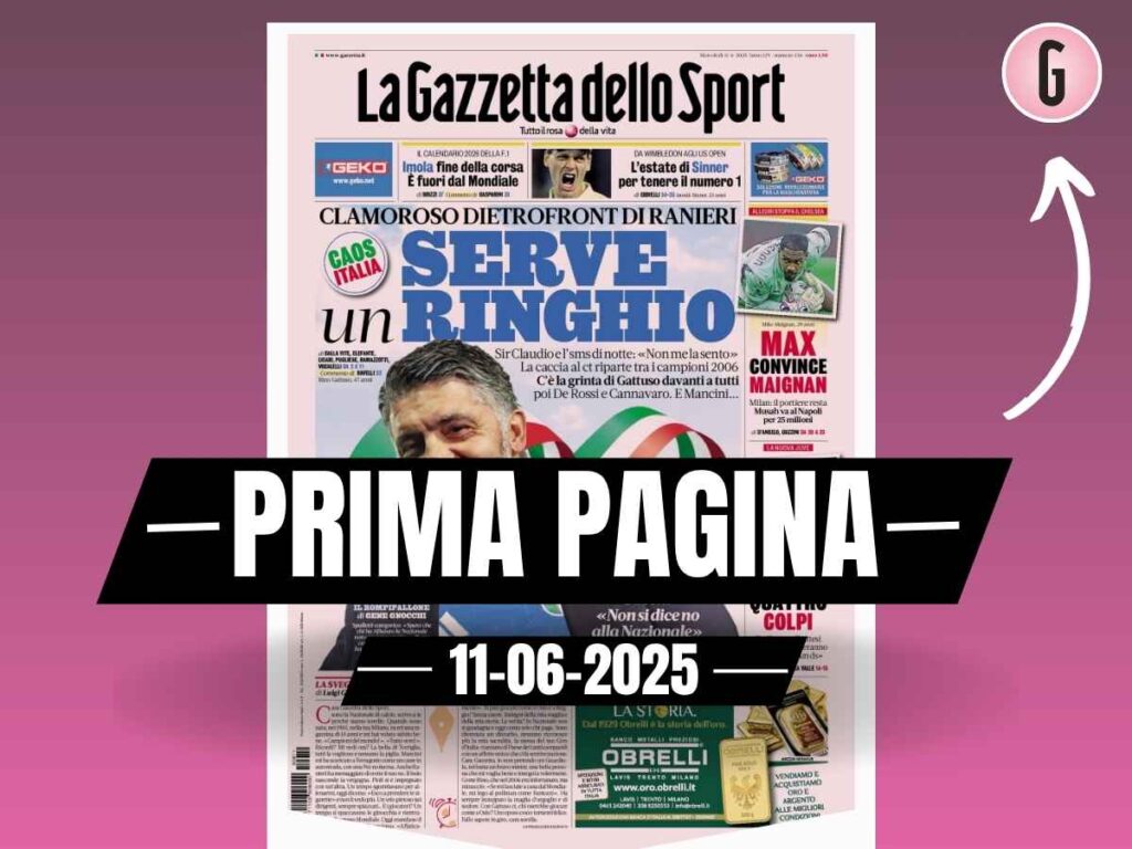 Prima pagina Gazzetta dello Sport: "Milan, Allegri convince Maignan"