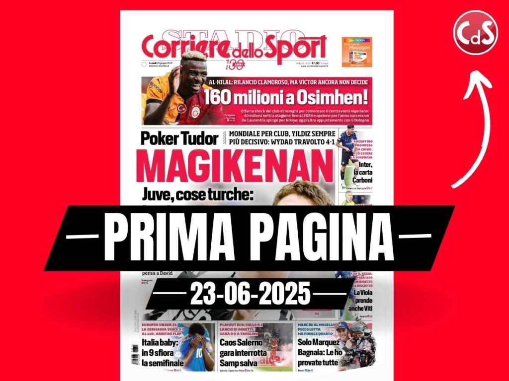 Prima pagina Corriere dello Sport: "Il Milan sceglie Zinchenko"