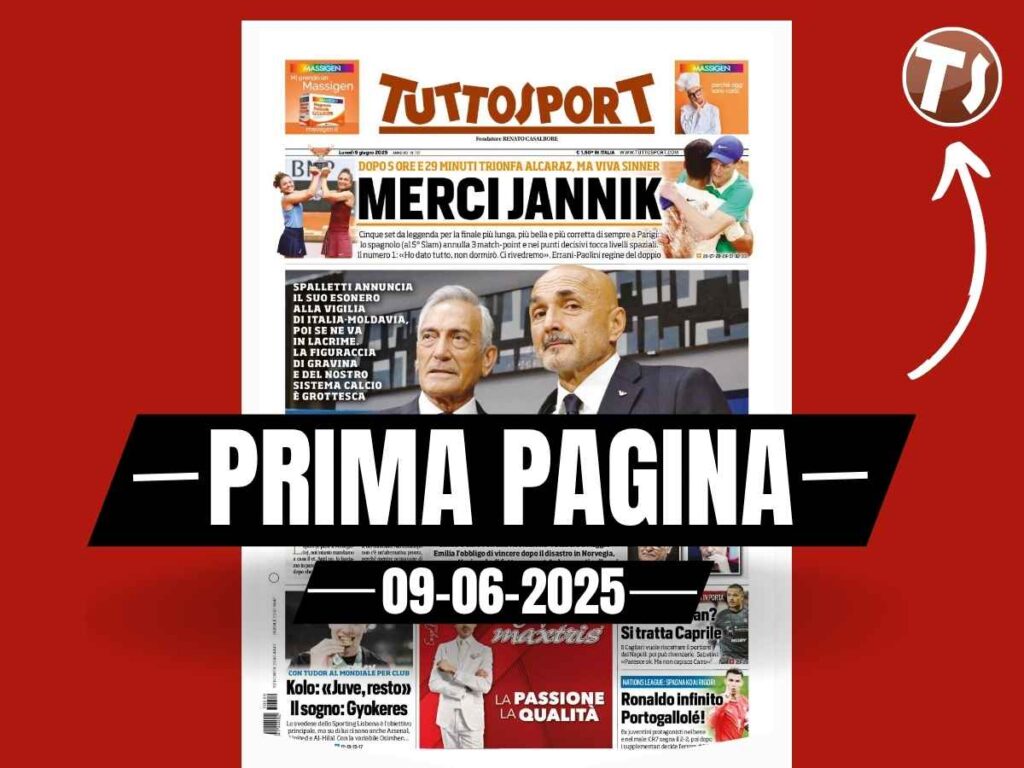 Prima pagina Tuttosport: "Milinkovic-Savic al Milan? Torino su Caprile"