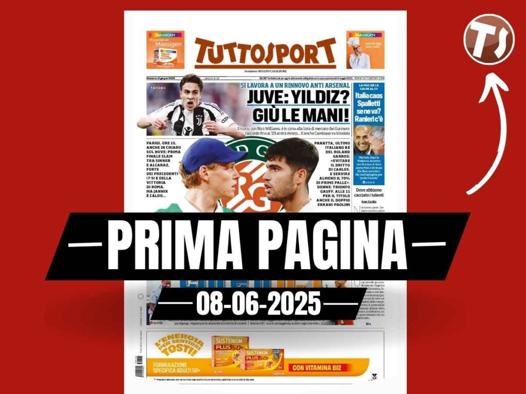 Prima pagina Tuttosport: "Juventus: Yildiz? Giù le mani!"