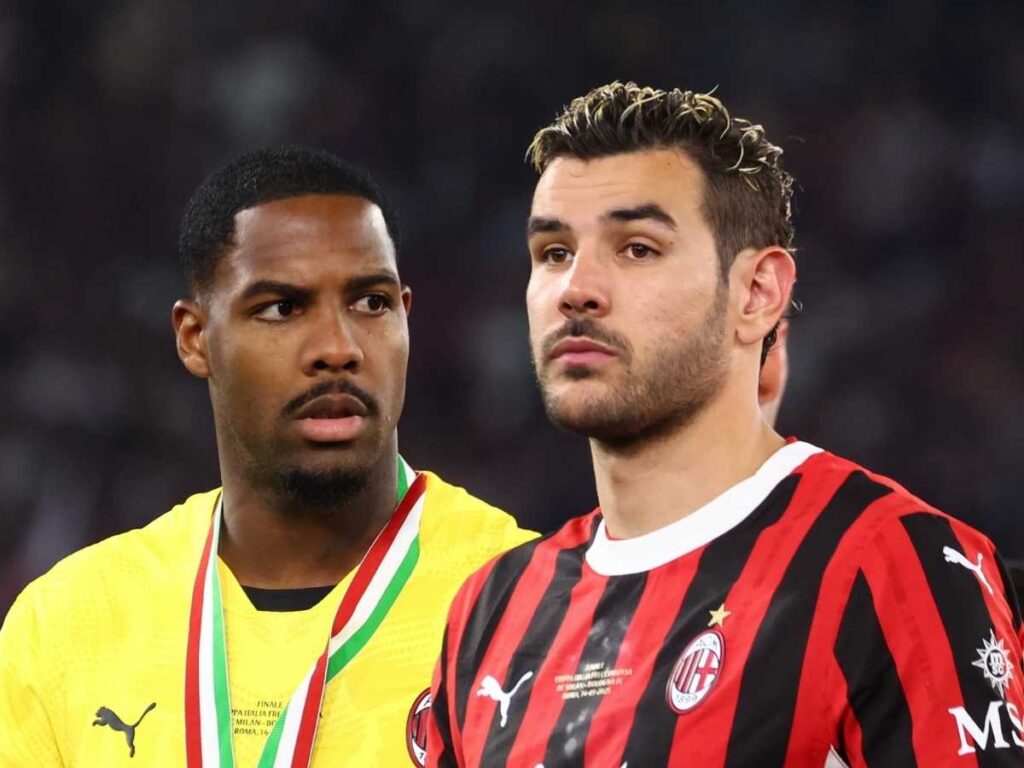 Maignan Theo Hernández AC Milan Milan-Bologna 0-1 finale Coppa Italia 2024-2025