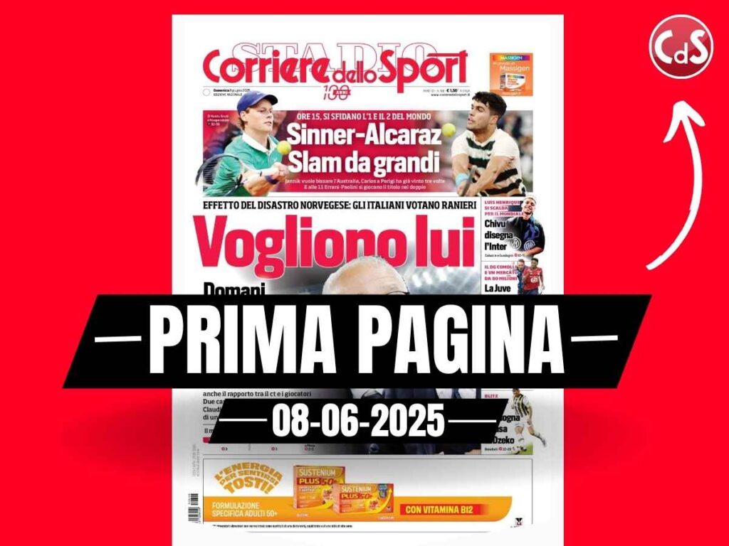 Prima pagina Corriere dello Sport: "Gli italiani votano Ranieri"