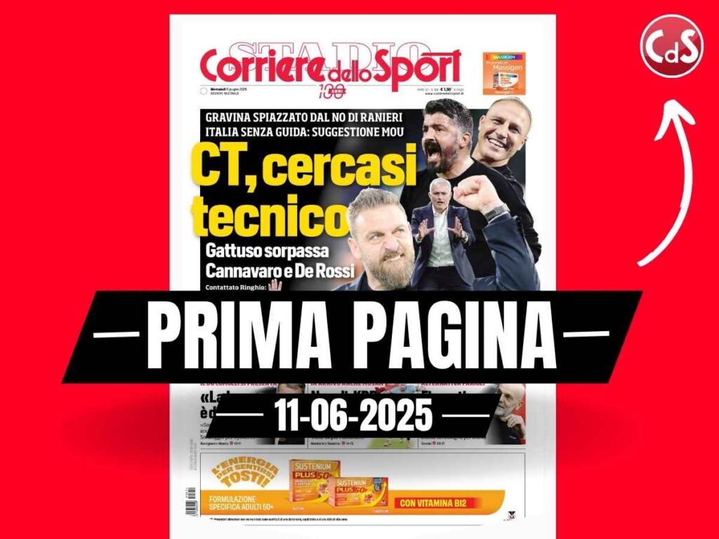 Prima pagina Corriere dello Sport: "CT Italia, Gattuso sorpassa tutti"