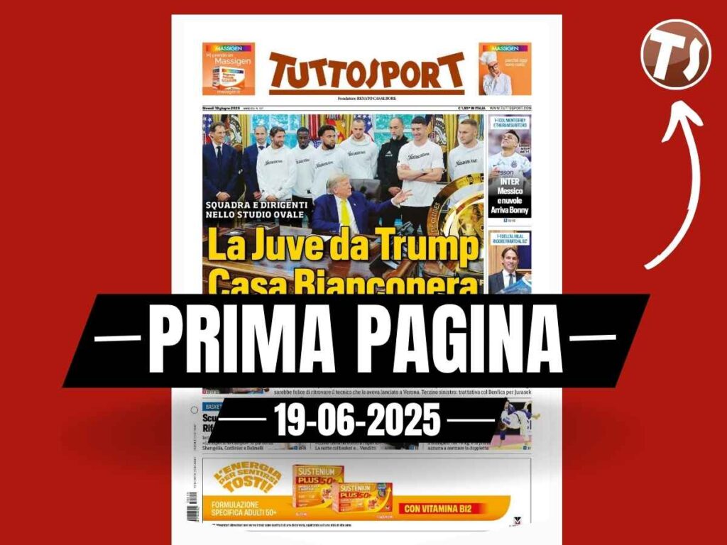 Prima pagina Tuttosport: "La Juventus da Trump: Casa Bianconera"