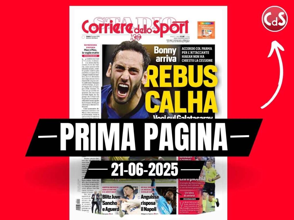 Prima Pagina Corriere dello Sport 21 giugno