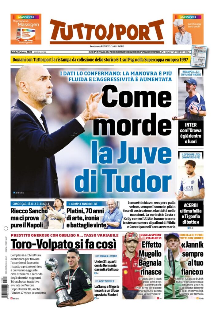 Prima Pagina Tuttosport 21 giugno