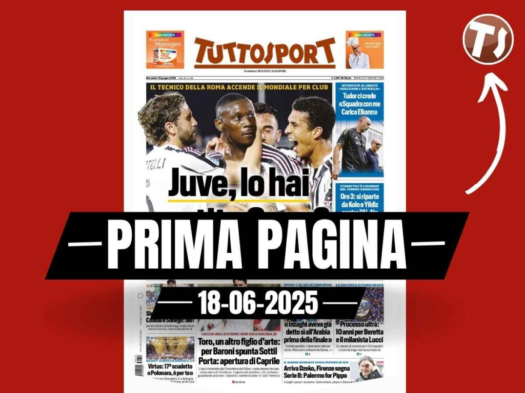 Prima pagina Tuttosport: "Processo ultras, 10 anni per Beretta e Lucci"