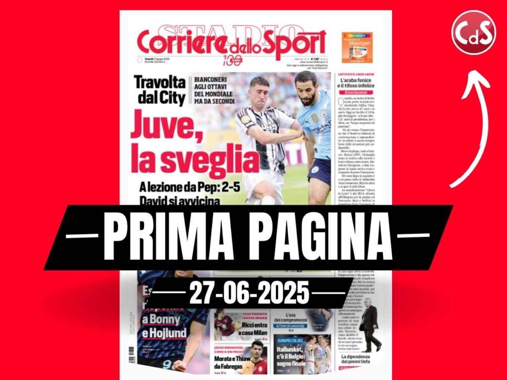 Prima pagina Corriere dello Sport: Ricci entra a casa Milan, Morata e Thiaw ...