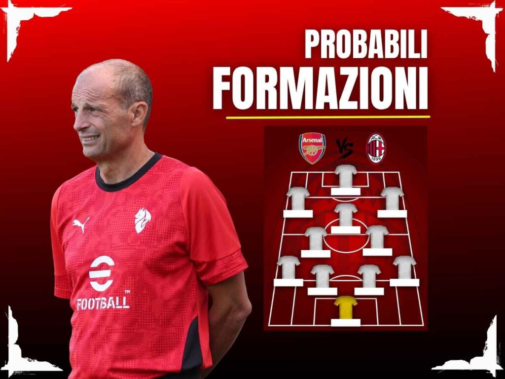 Arsenal-Milan, probabili formazioni: questo il primo undici di Allegri?