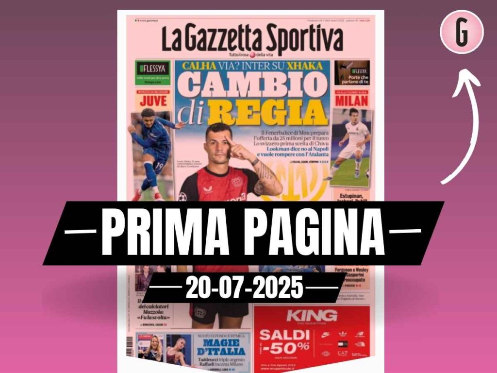 Prima pagina Gazzetta dello Sport: Milan, Estupinan, Pubill, Jashari, aria di tris