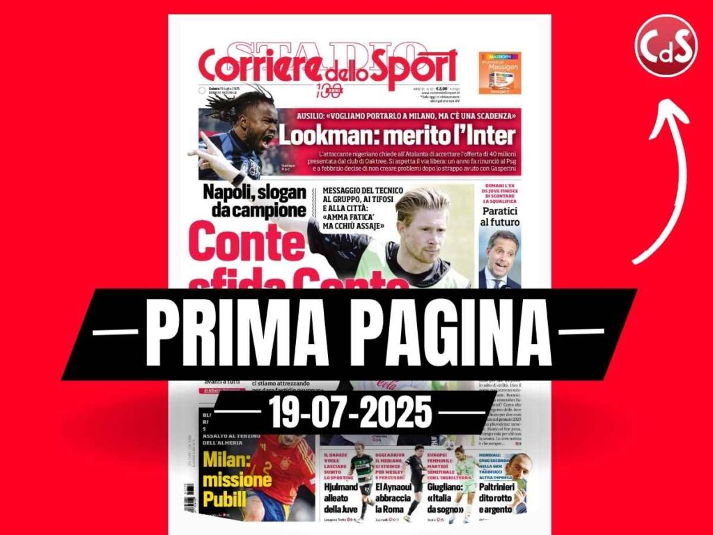 Prima pagina Corriere dello Sport: "Milan, missione Pubill"