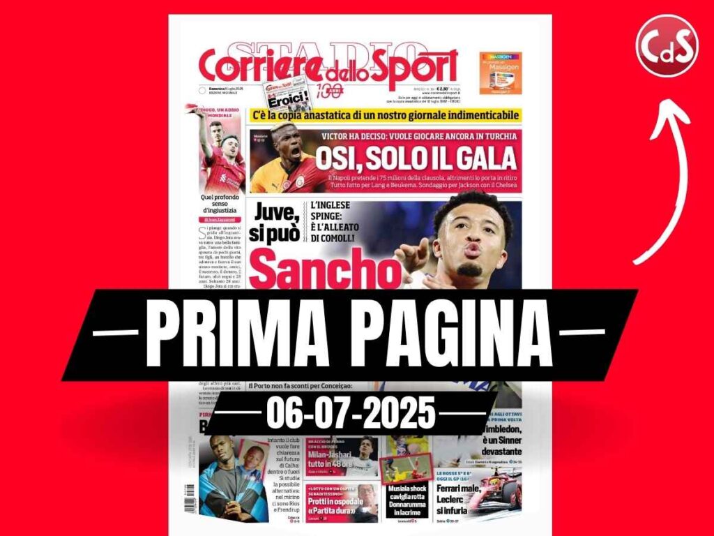 Prima pagina Corriere dello Sport: "Milan-Jashari, tutto in 48 ore"